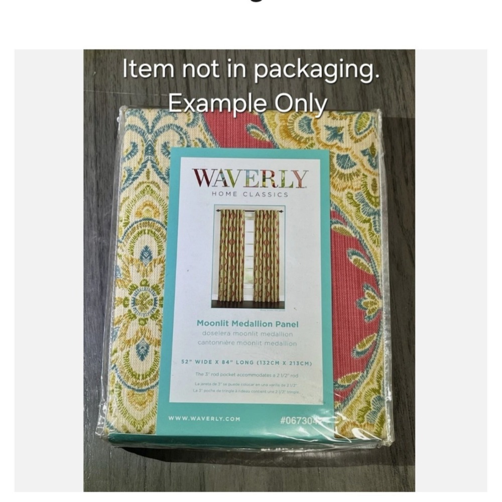 (2) Waverly Moonlit Medallion Curtain Panels 52x84 Cotton Multicolor Rod Pocket - Picture 5 of 7